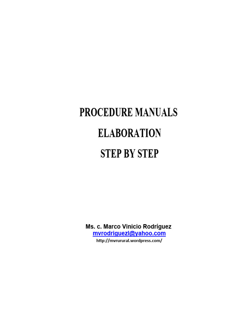 Step-by-Step Procedure Manuals PDF | Download Free PDF | Internal Control