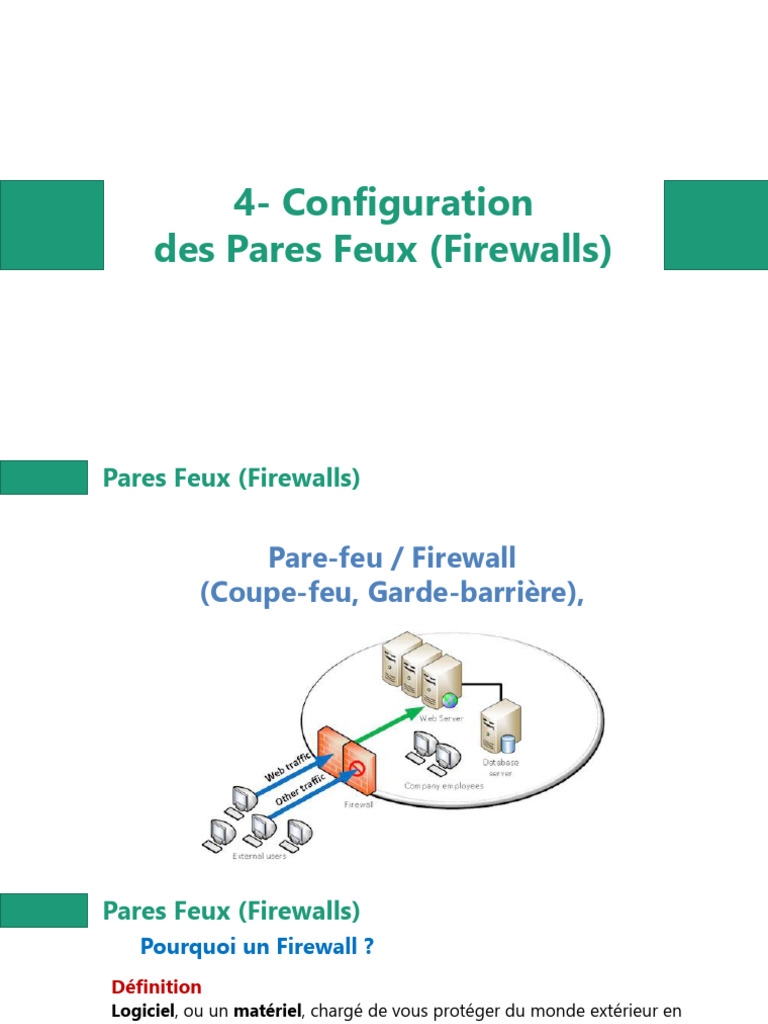 Configuration des Pare-feux en Entreprise | PDF | Pare-feu ...