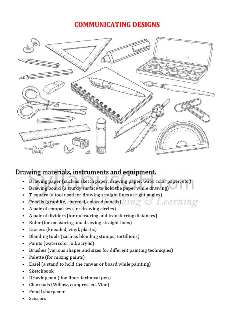 Essential Drawing Tools and Techniques | PDF | Drawing | Shape
