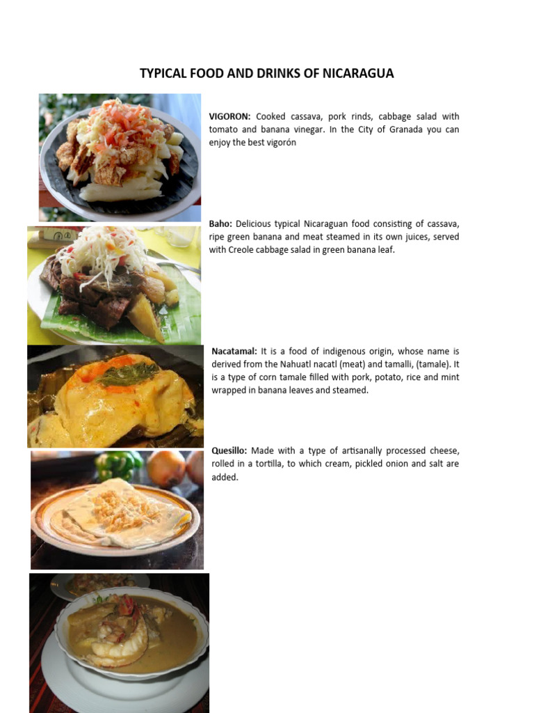Typical Foods and Drinks of Nicaragua | PDF | Food And Drink ...