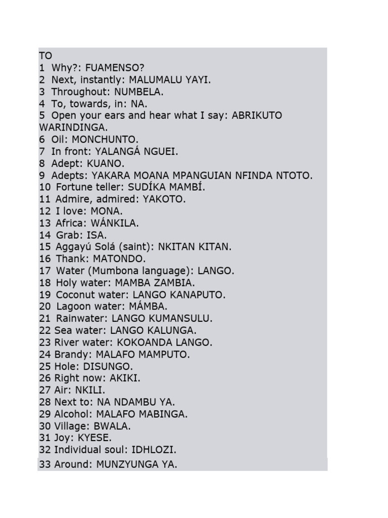 Vocabulary of Batangueño Language | PDF | Witchcraft