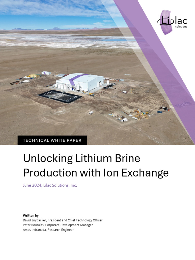 Lilac Solutions' IX for Lithium Extraction | PDF | Lithium | Adsorption