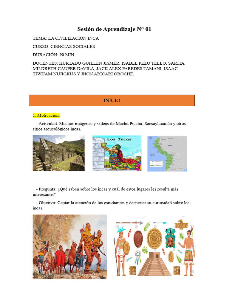 Aprendizaje sobre la Civilización Inca | PDF | Imperio Inca | Aprendizaje
