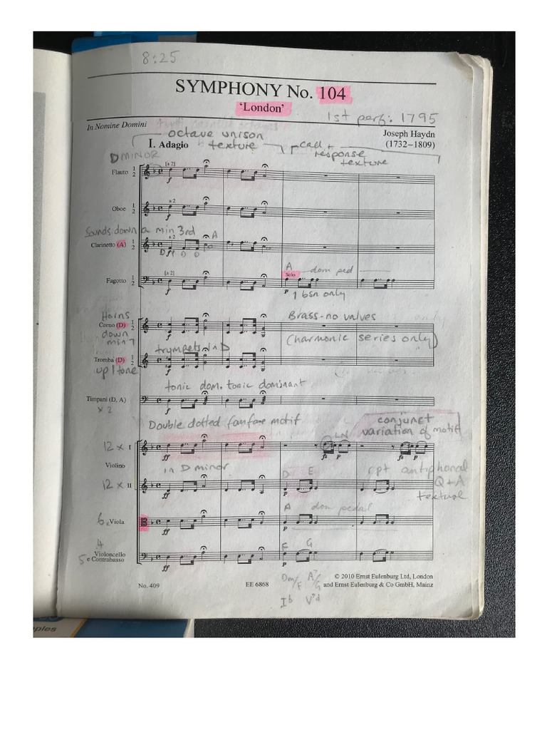 Haydn 1st MV AJG Annotated Score | PDF