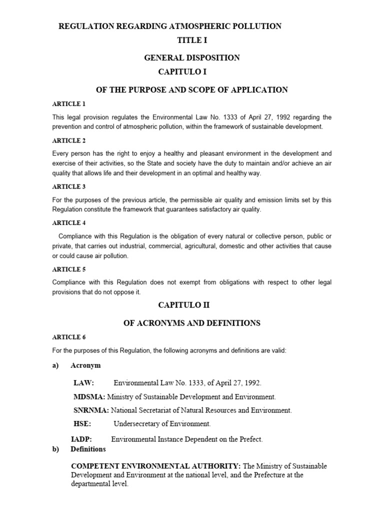 Regulation on Atmospheric Pollution Control | PDF | Air Pollution ...