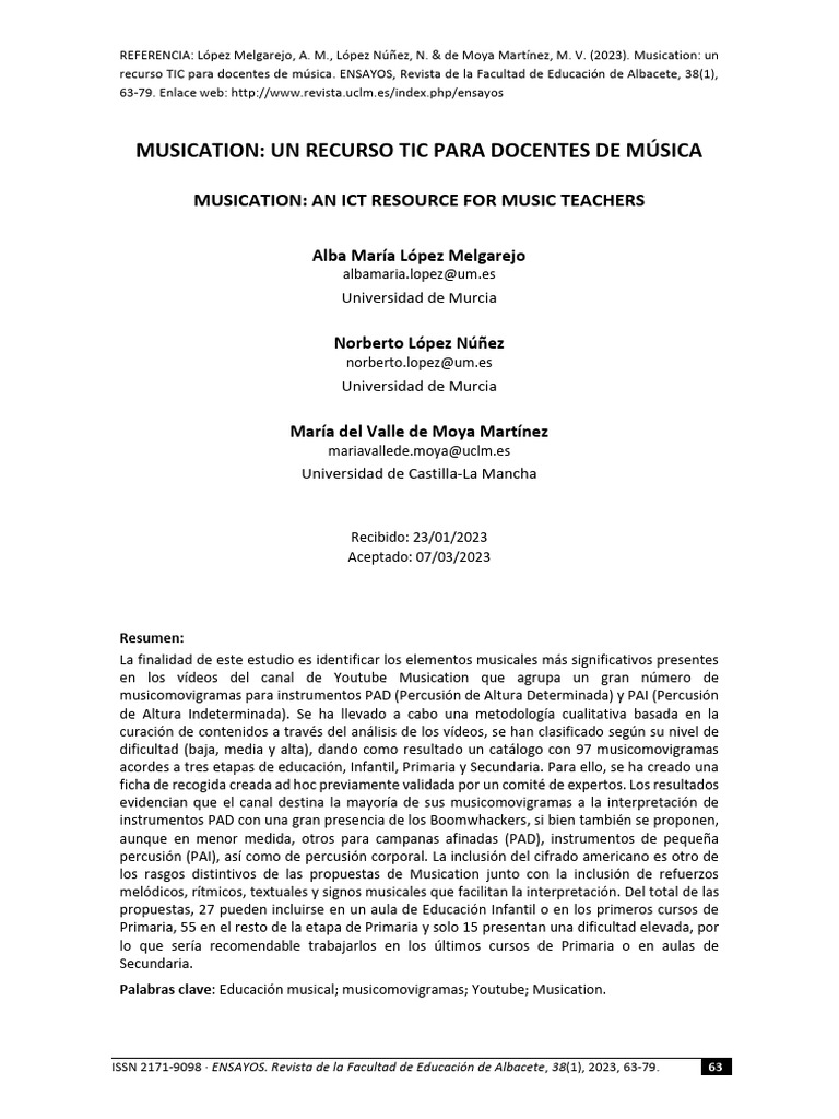 Musication: Recurso TIC para Música | PDF | Enseñando | Ritmo