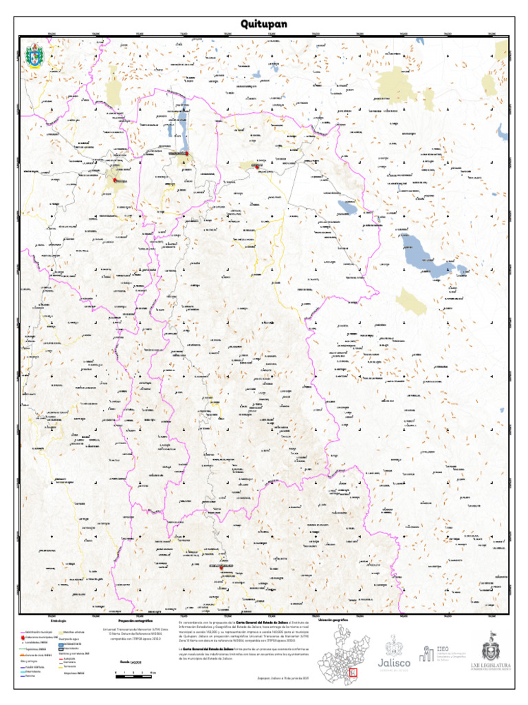 Mapa Quitupan, Jalisco | PDF | Datos geográficos e información ...