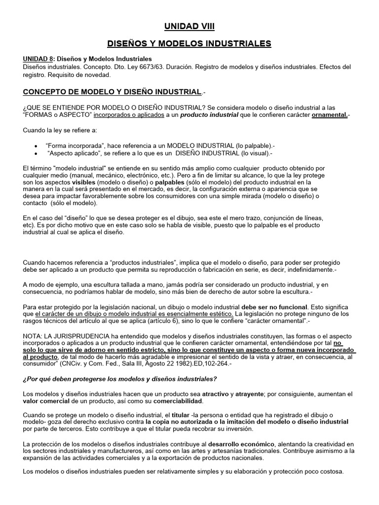 Modelos y Diseños Industriales: Conceptos Clave | PDF | Patentar | Diseño