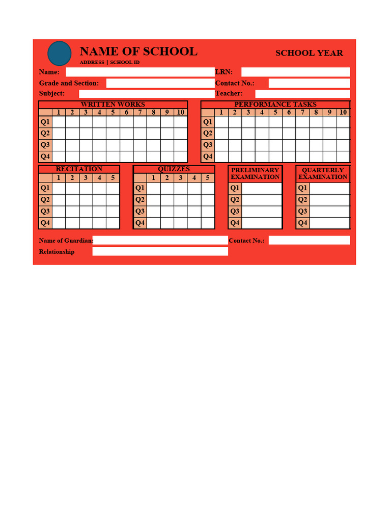 Student Academic Record Template | PDF