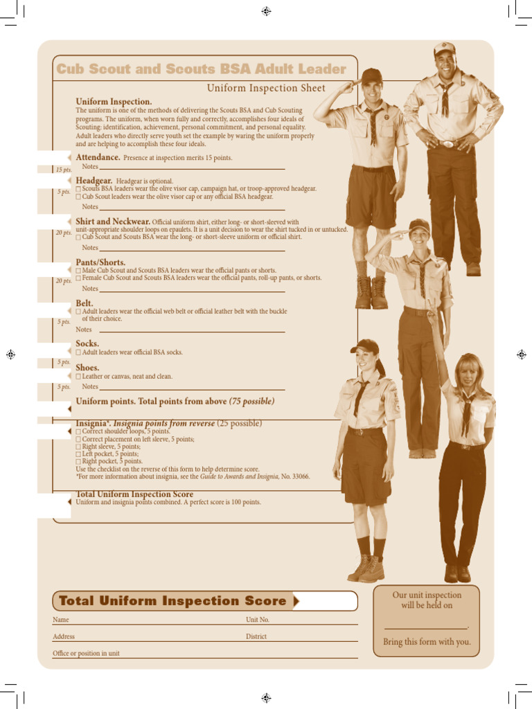 Adult Leader Uniform Inspection Guide | PDF | Uniforms | Youth ...