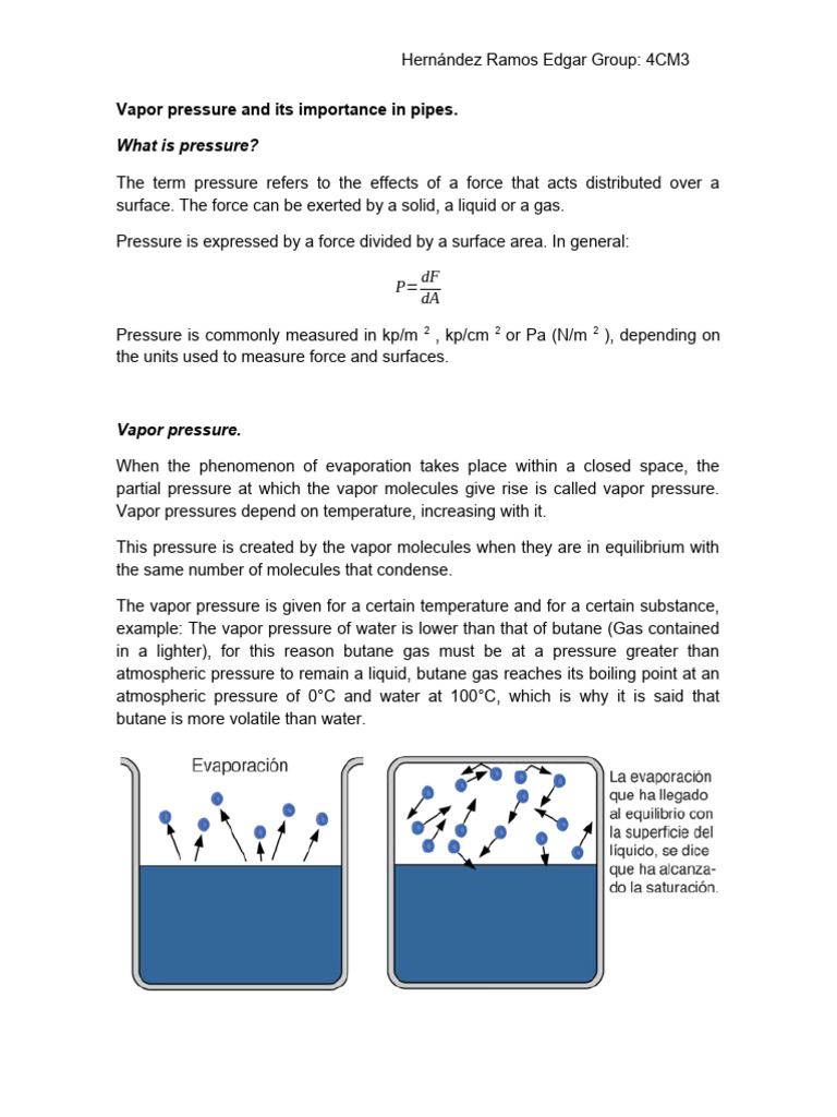 Vapor Pressure and Its Importance | PDF | Pressure | Boiling