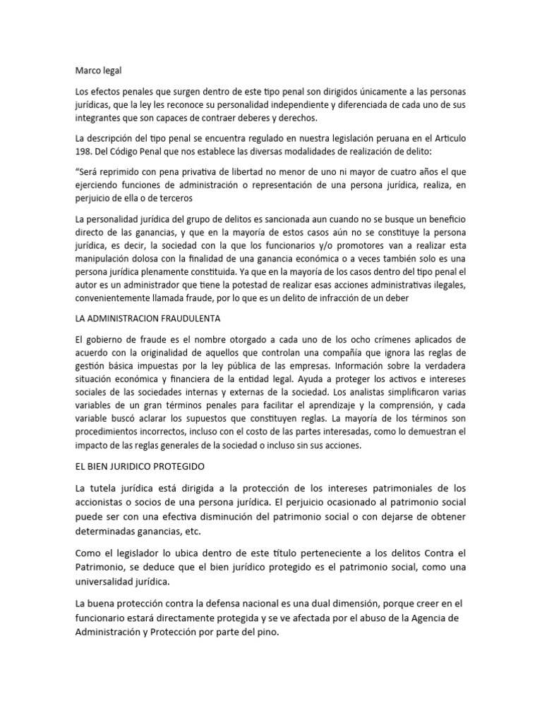Marco Legal Del Fraude de Persona Juridicas | PDF | Bienes (Ley) | Fraude