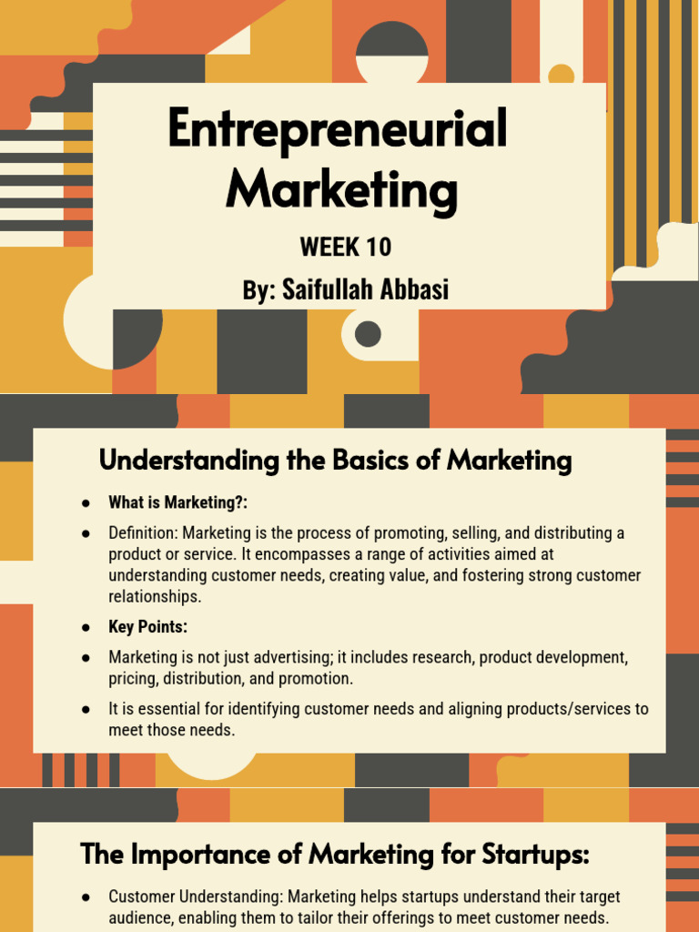 Entrepreneurship Week 10 | PDF | Marketing | Market Segmentation