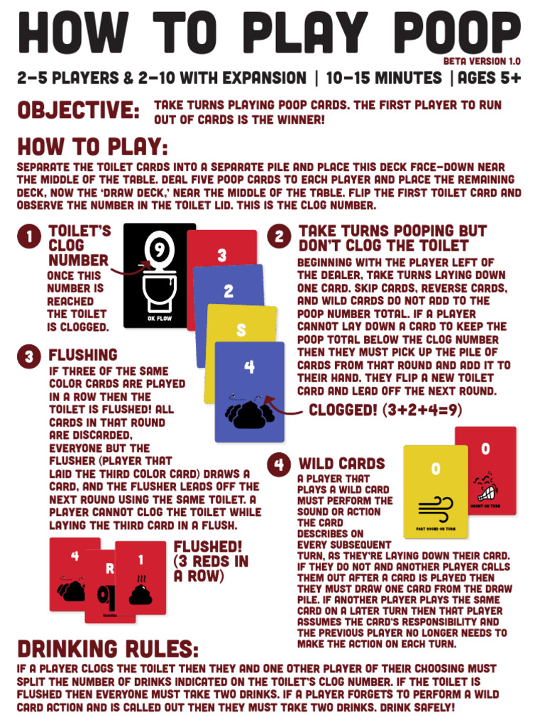 How to Play Poop Card Game | PDF | Toilet | Consumer Goods