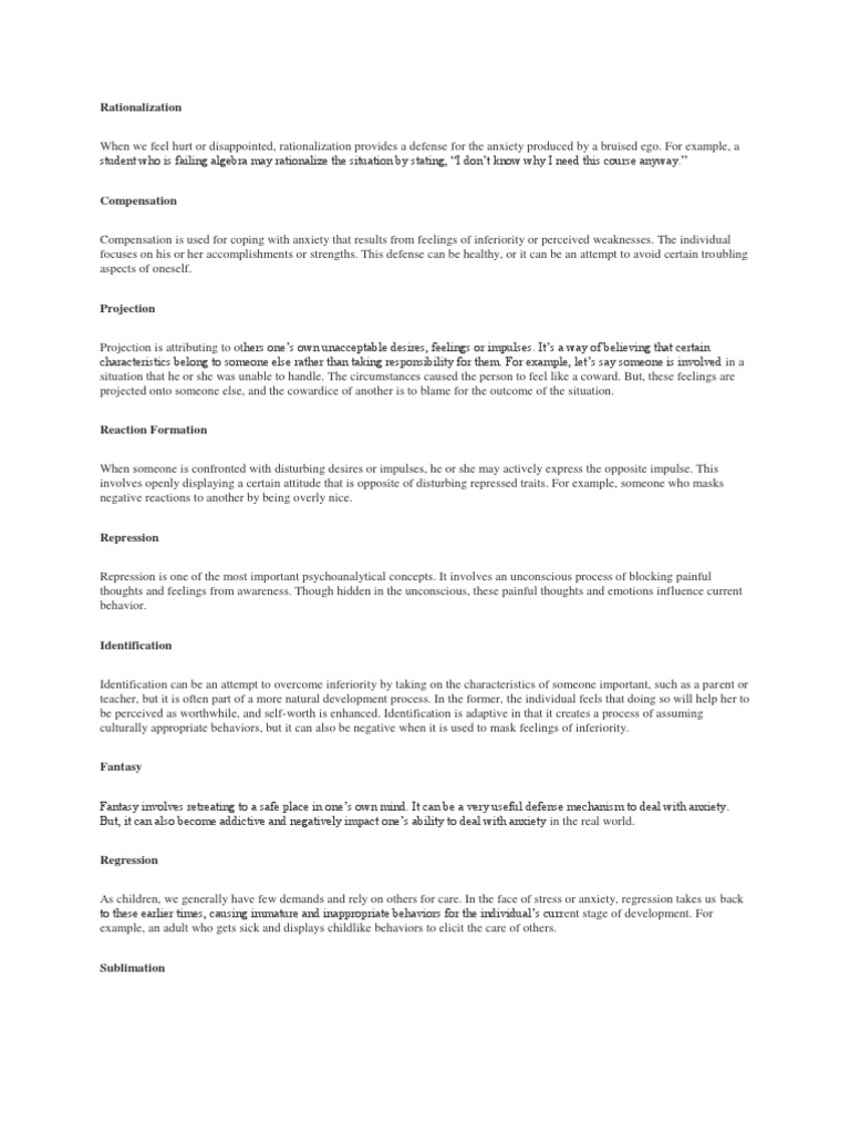 Rationalization | PDF | Emotions | Anxiety