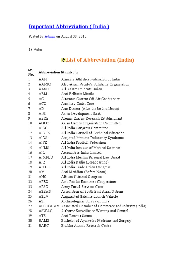 Important Abbreviation United Nations International Politics
