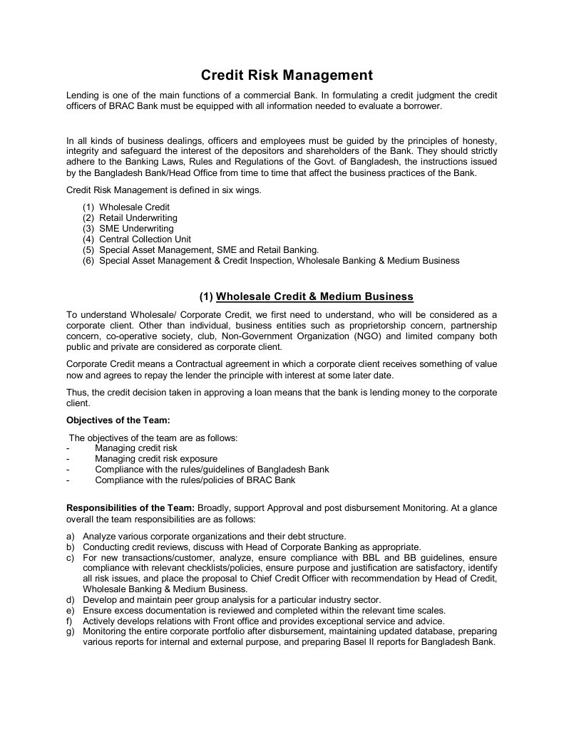 Credit Risk Management Overview | PDF | Loans | Credit Card