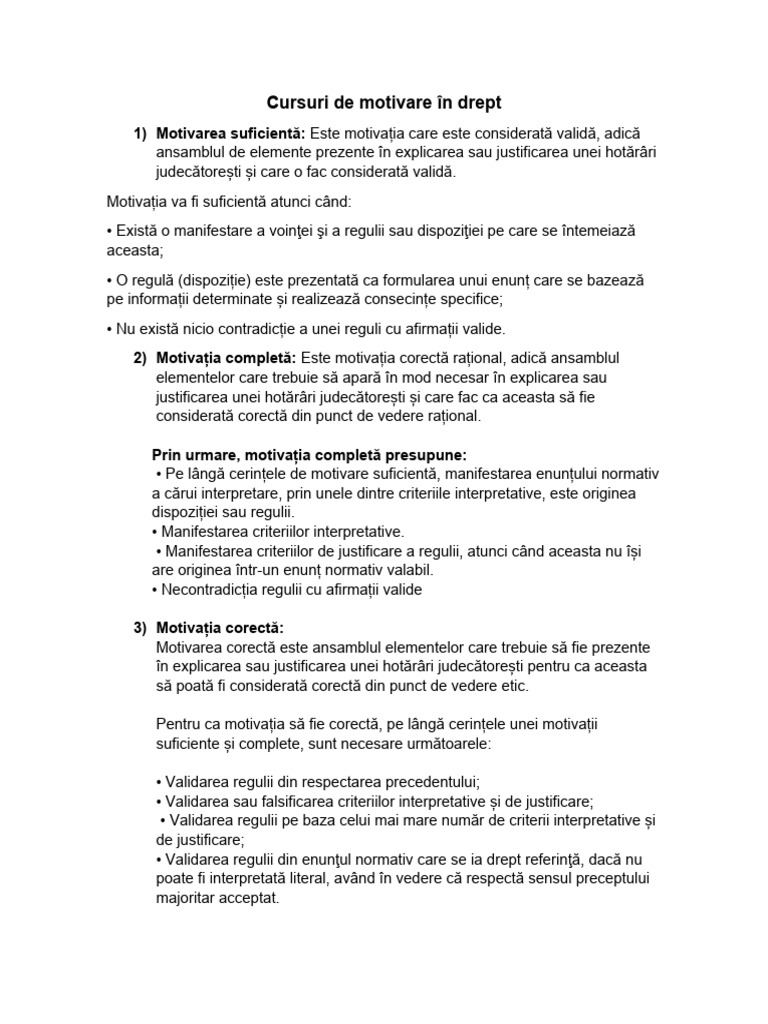 Cursuri de Motivare În Drept | PDF