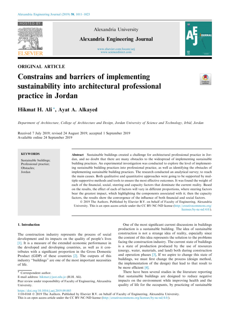 Constrains and barriers of implementing sustainabi pdf factor