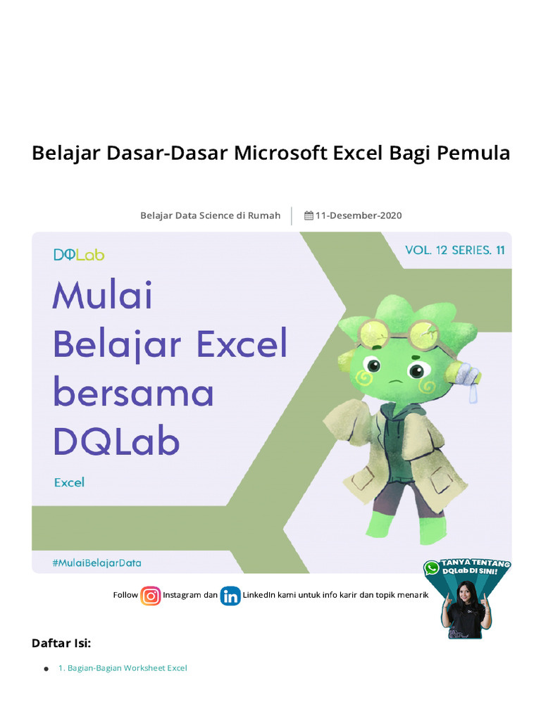 Belajar Dasar-Dasar Microsoft Excel Bagi Pemula 3 | PDF | Bisnis | Komputer