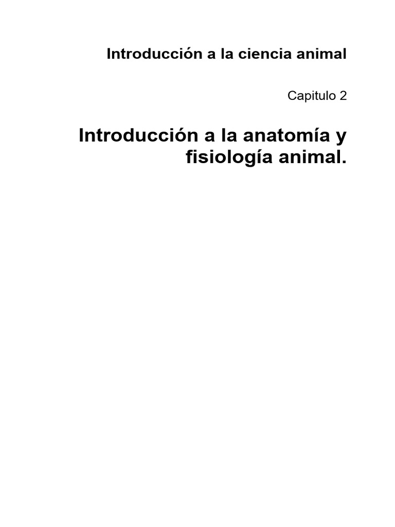 Módulo 2 Introducción A La Anatomía Y Fisiología Animal Pdf