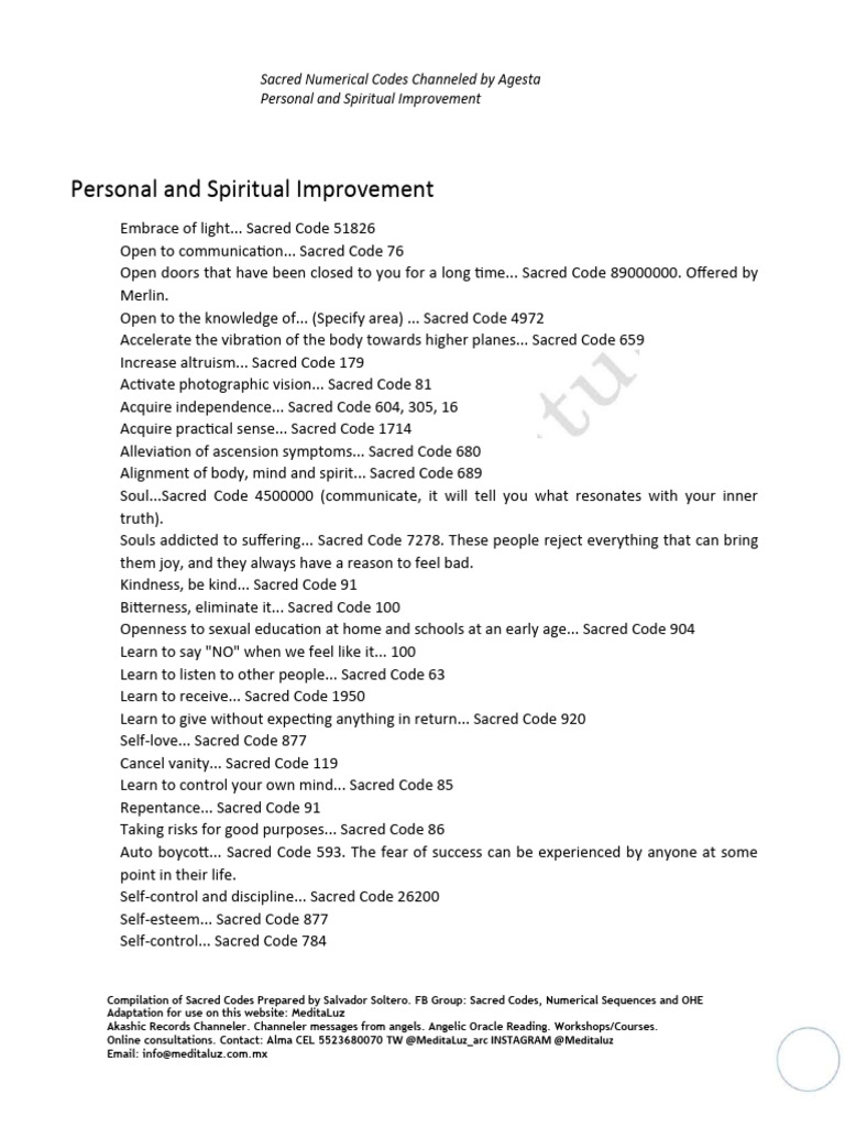 Archive Codes For Personal and Spiritual Improvement | PDF | Dream | Soul