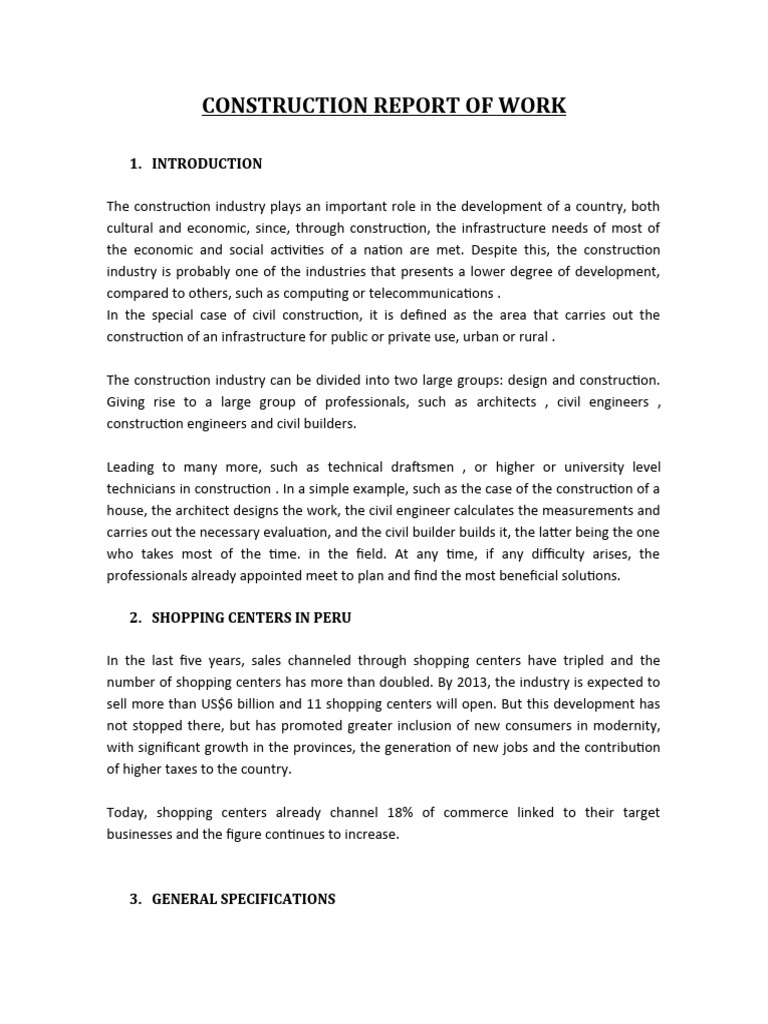 Work Construction Report PDF Duct (Flow) Wall