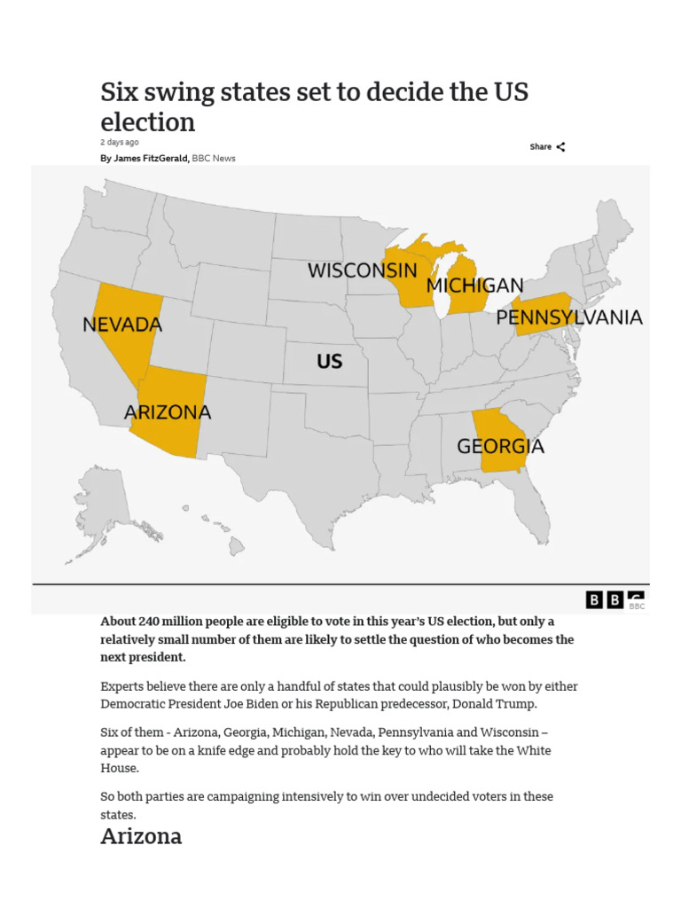 Six Swing States Set To Decide The US Election | PDF | Cost Of Living ...