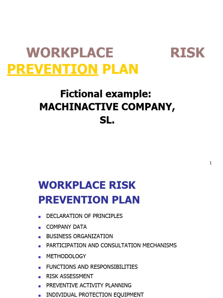 Occupational Risk Prevention Plan | PDF | Risk | Occupational Safety ...