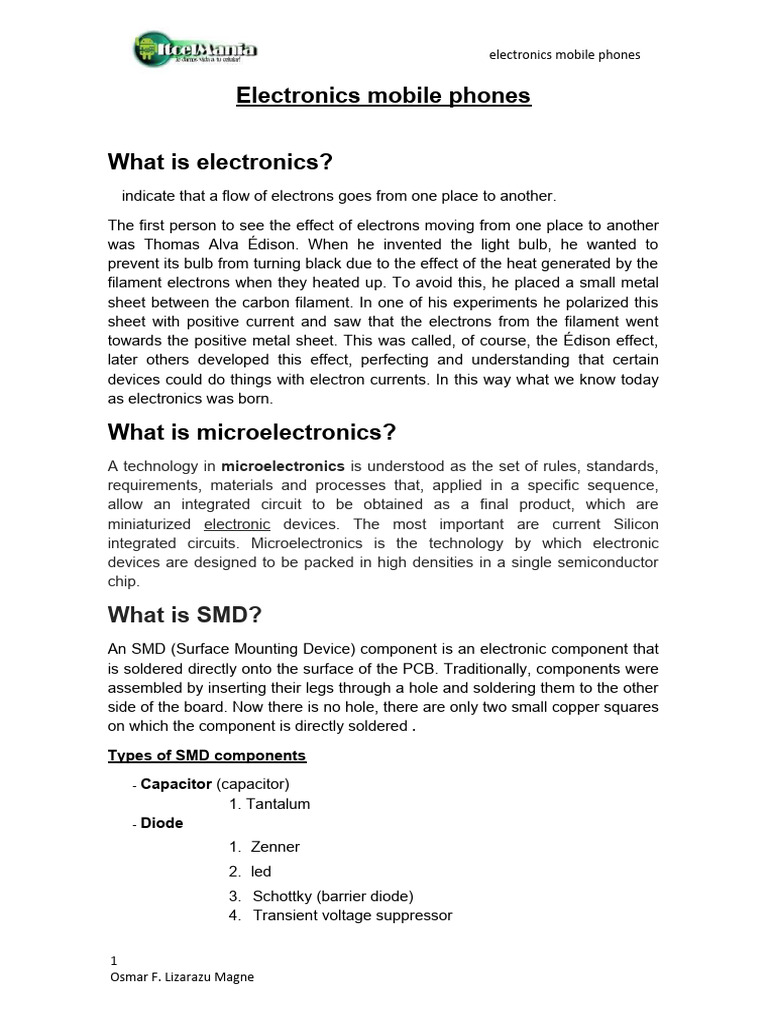Mobile SMD Components Overview | PDF | Diode | Bipolar Junction Transistor