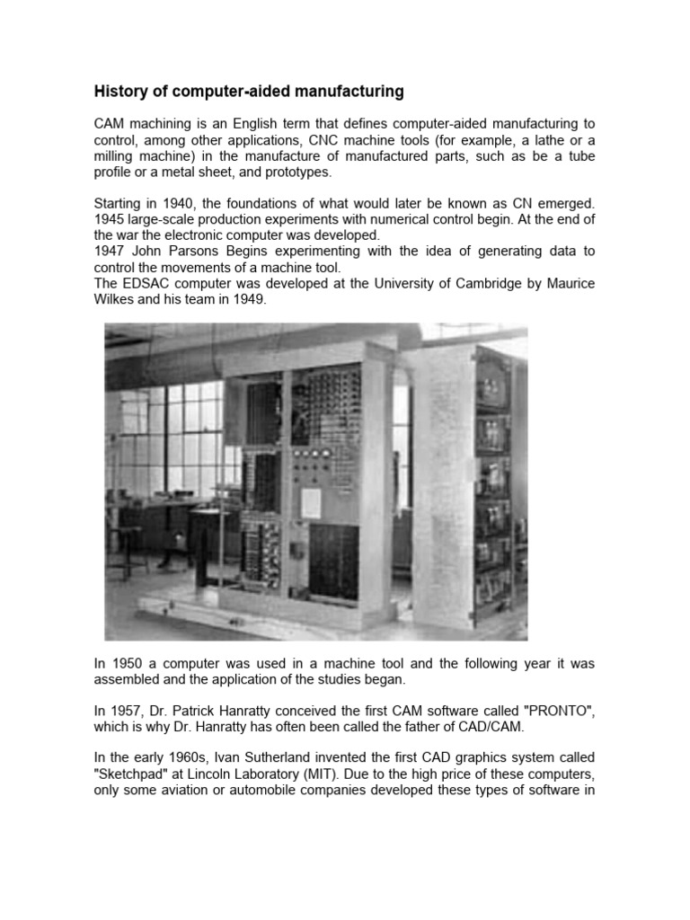 Evolution of Computer-Aided Manufacturing | PDF | Computer Aided Design ...