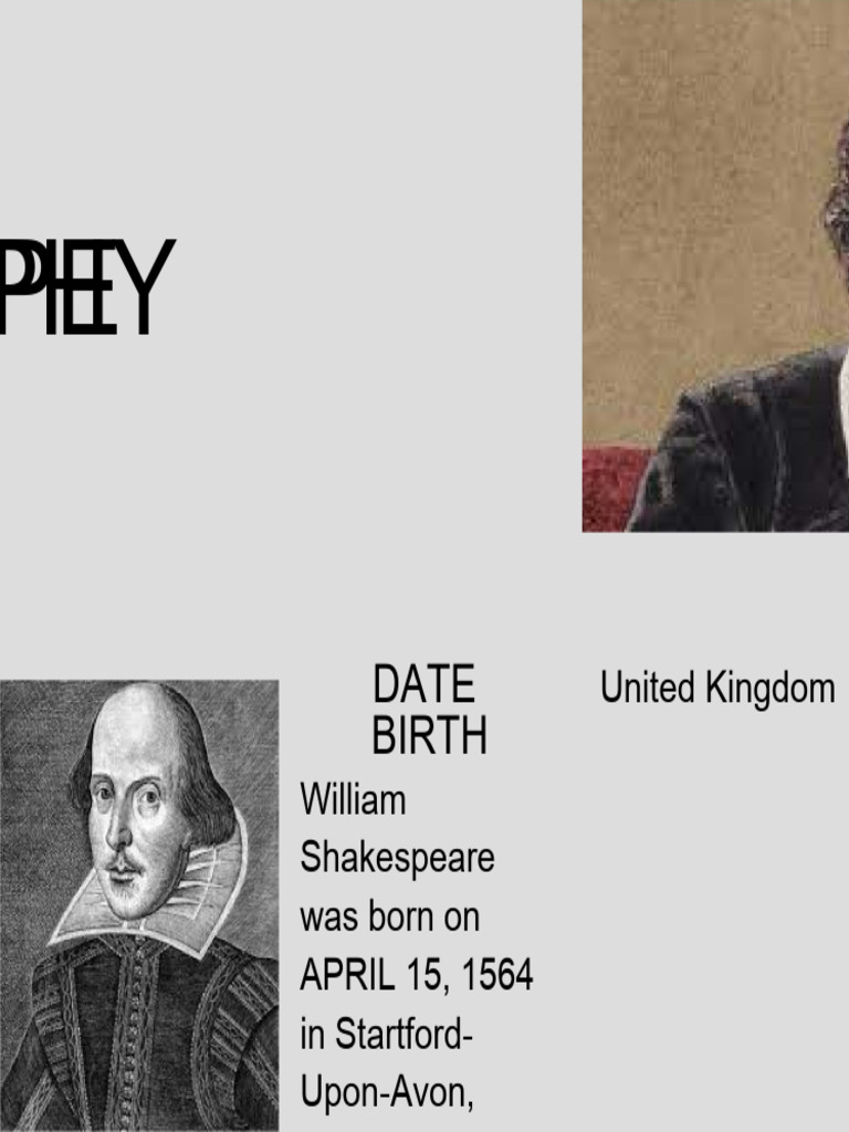 SHORT BIOGRAPHY ABOUT WILLIAM SHAKESPEARE visual data 2