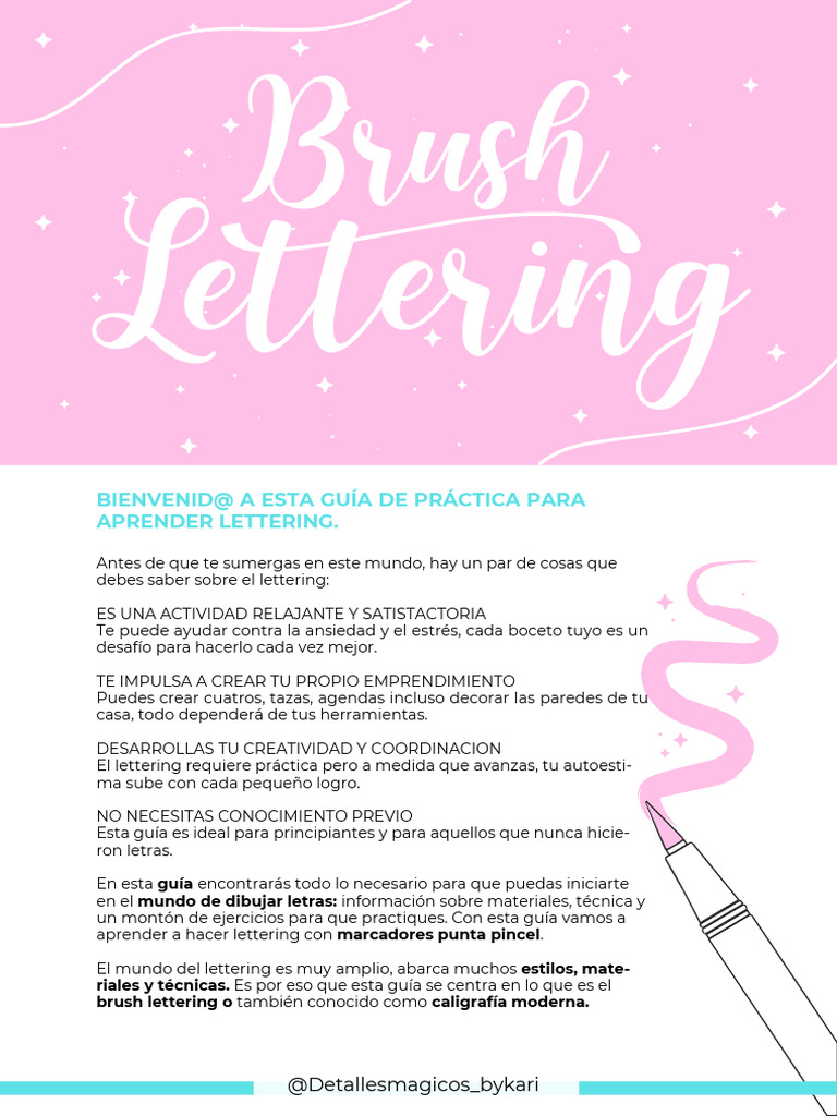 Guía de Inicio al Brush Lettering | PDF | Lápiz
