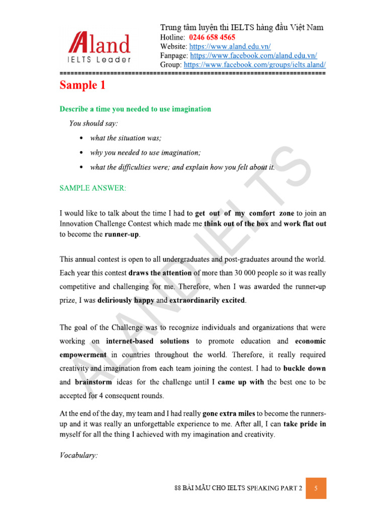 88 Bai Mau Ielts Speaking Part 2 | PDF