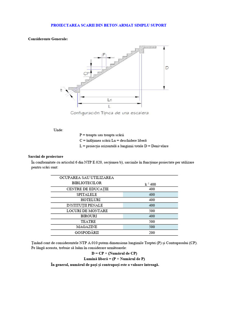 Proiectarea Scarilor | PDF