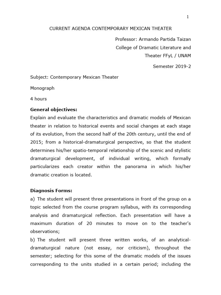 Contemporary Theater | PDF | Mexico | Sonora