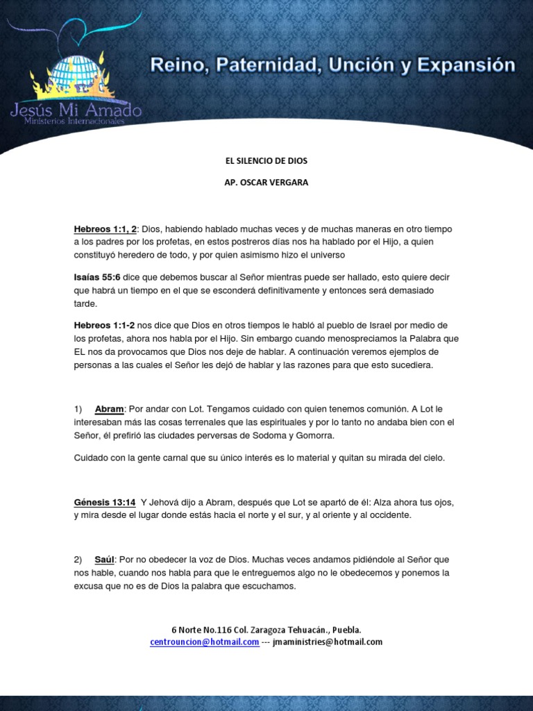 El Silencio de Dios y Su Voz en Cristo | PDF | Abrahán | Saulo