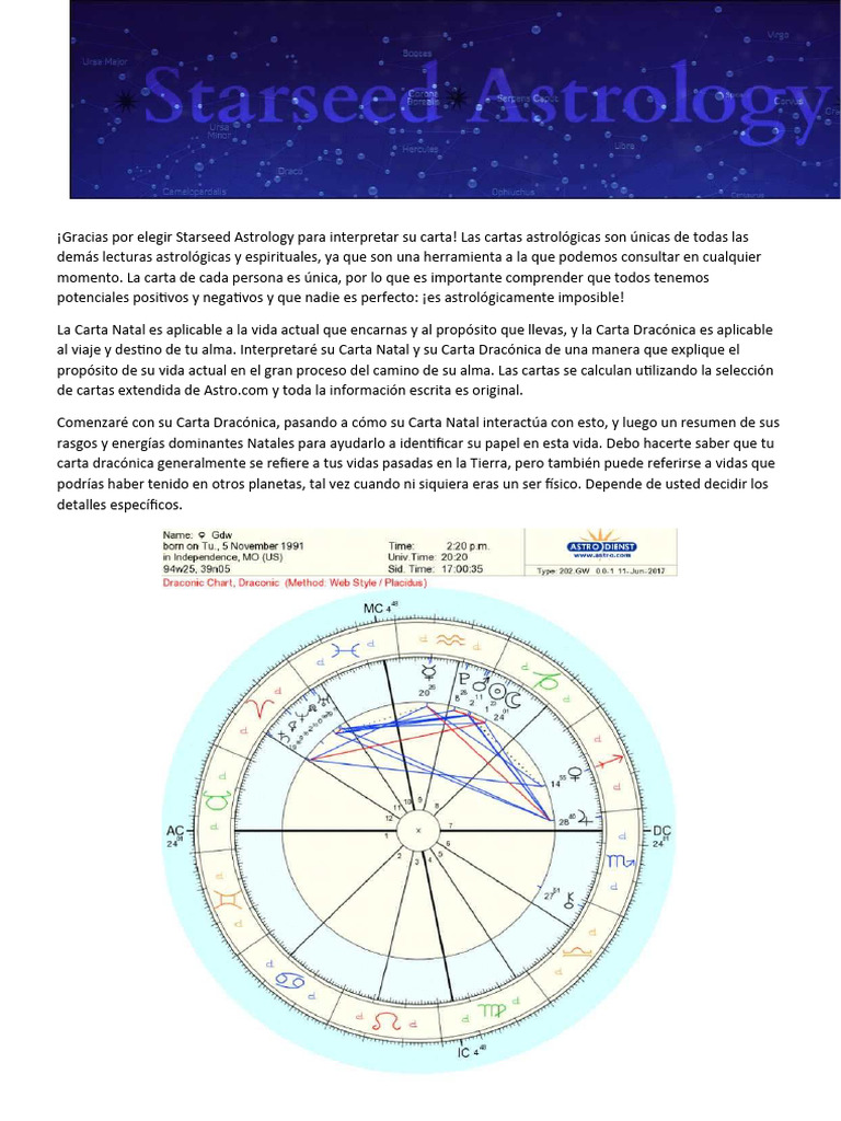Lectura de Muestra de Astrología de Semillas Estelares PDF | PDF ...