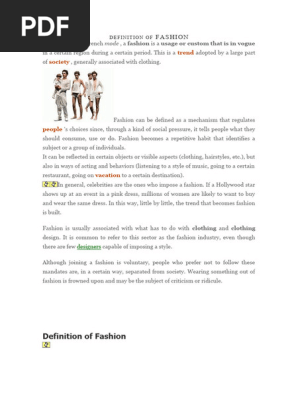 Definition of Fashion