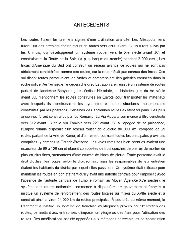 CONTEXTE Routes | PDF | Tangente (géométrie) | Route