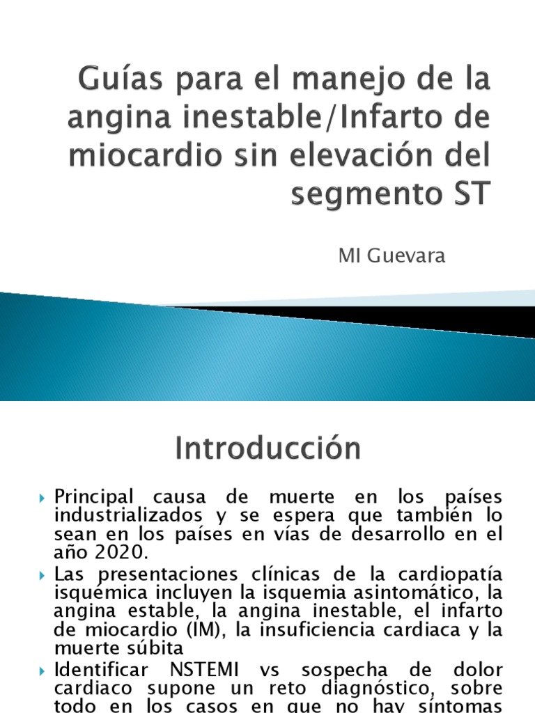 Infarto Agudo Del Miocardio | PDF | Infarto de miocardio | Angina de pecho