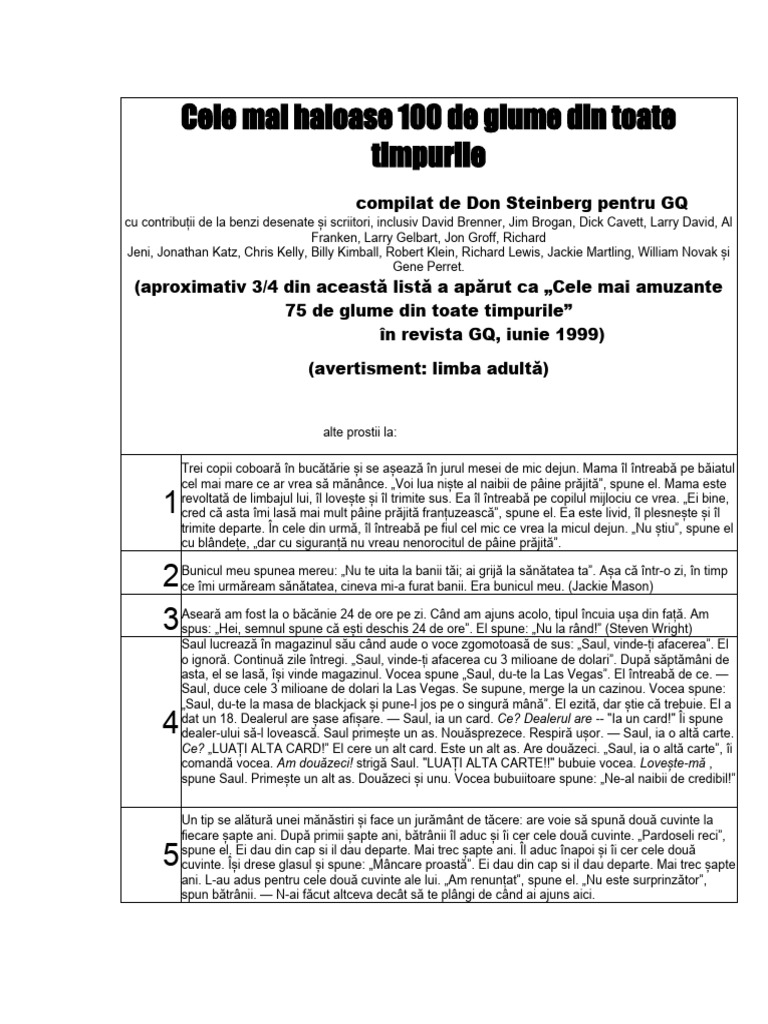 Cele Mai Amuzante Glume: o Compilație de Versuri Umoristice Și Anecdote ...