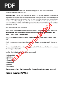 Maze - Runner#0964: If You Want To Buy The Reports For Cheap Price DM Me On Discord