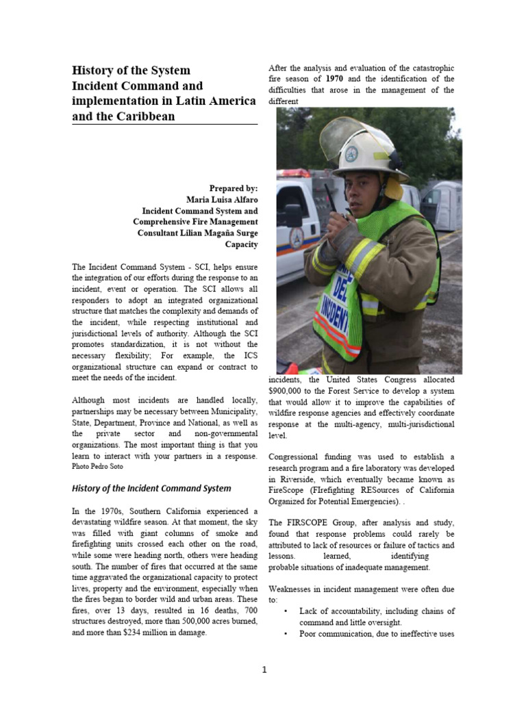 History of the Incident Command System | PDF | Incident Command System ...