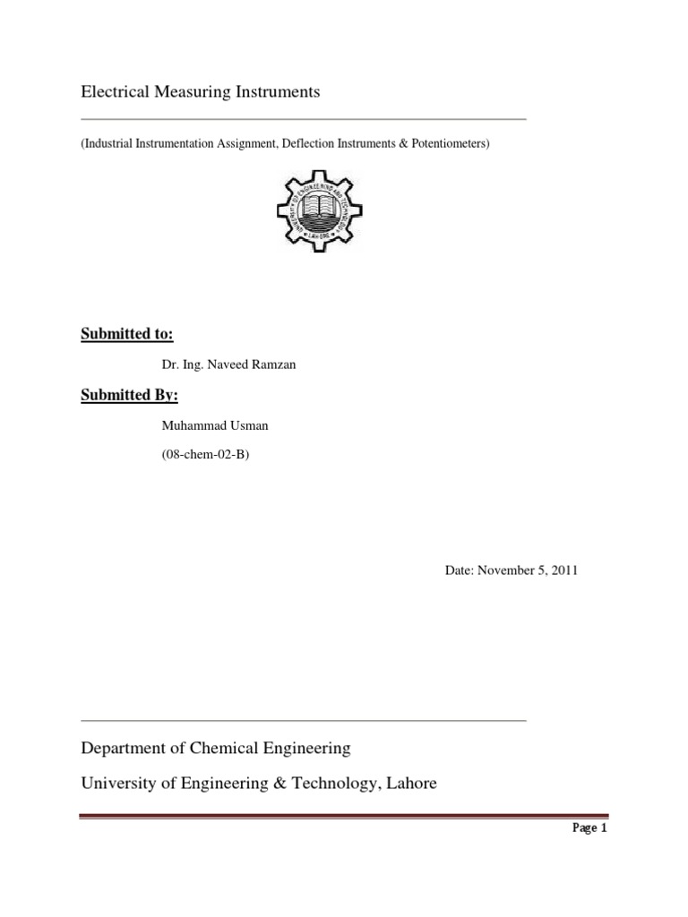 Electrical Measuring Instruments | PDF | Electromagnetic Induction ...