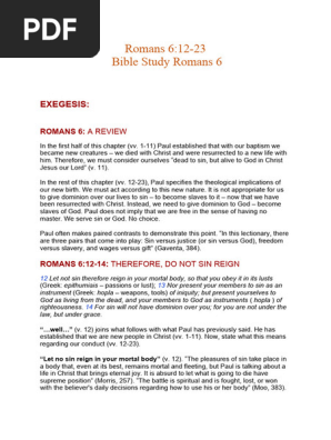 Bible Study Romans 6