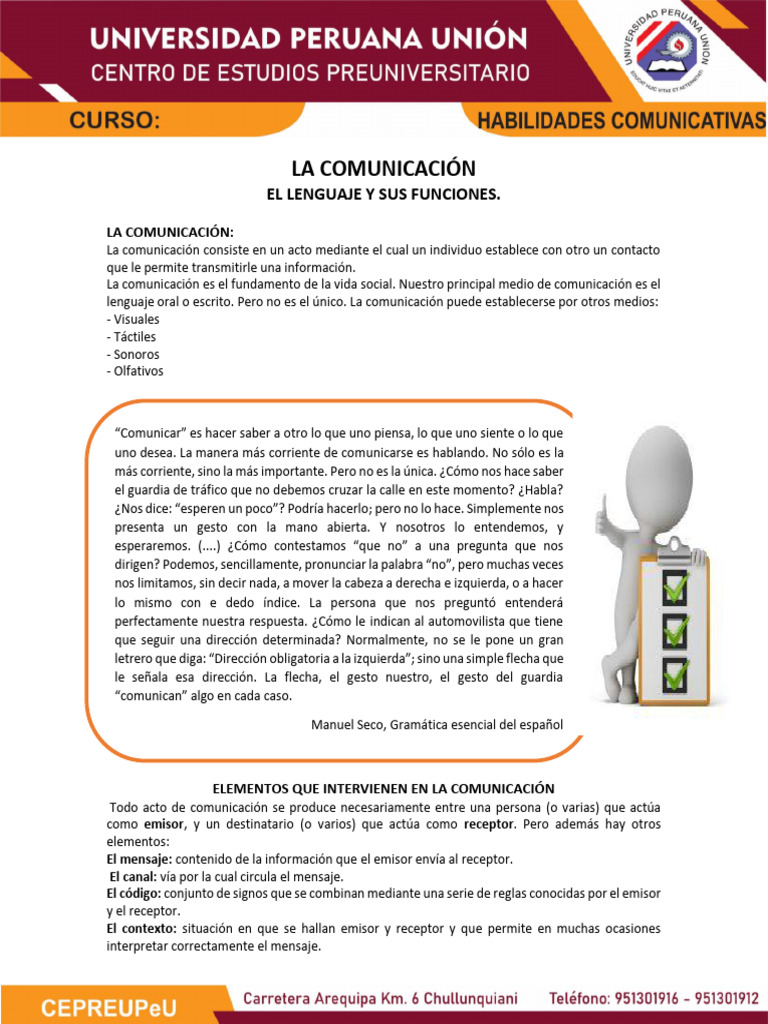 Funciones y Elementos de la Comunicación | PDF | Comunicación | Lingüística