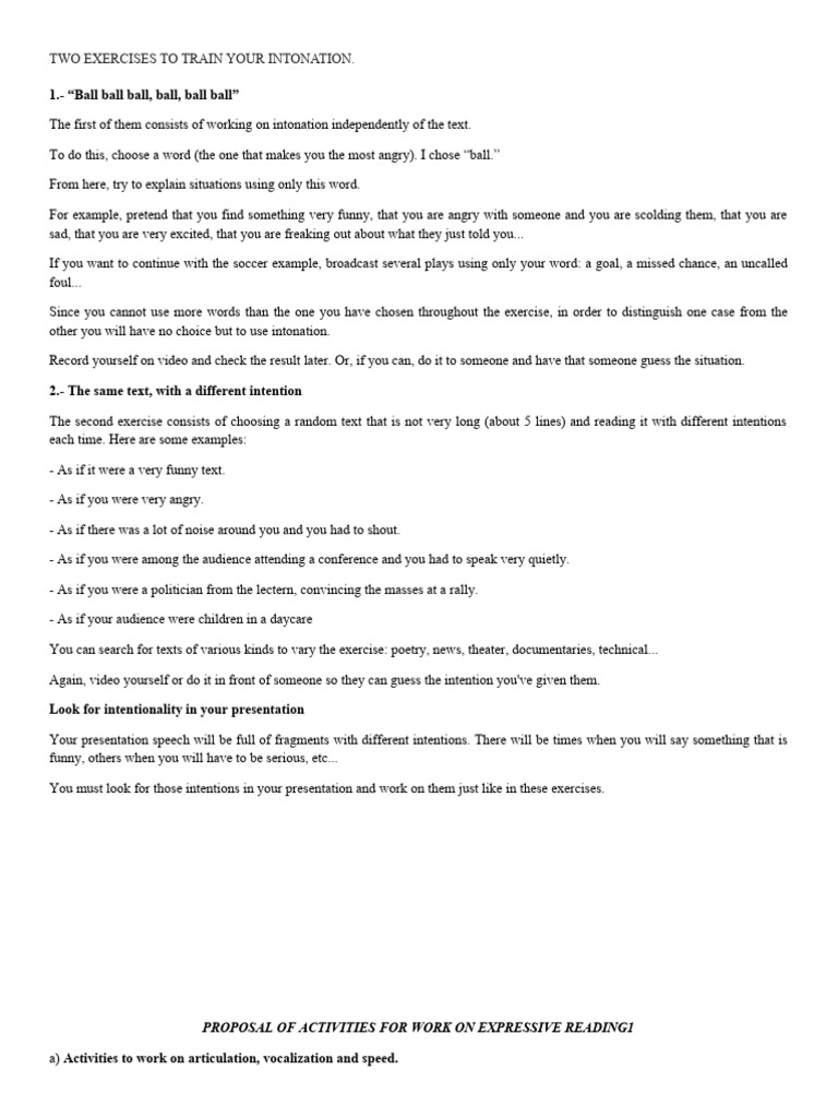 Intonation Exercises Pdf Poetry Punctuation