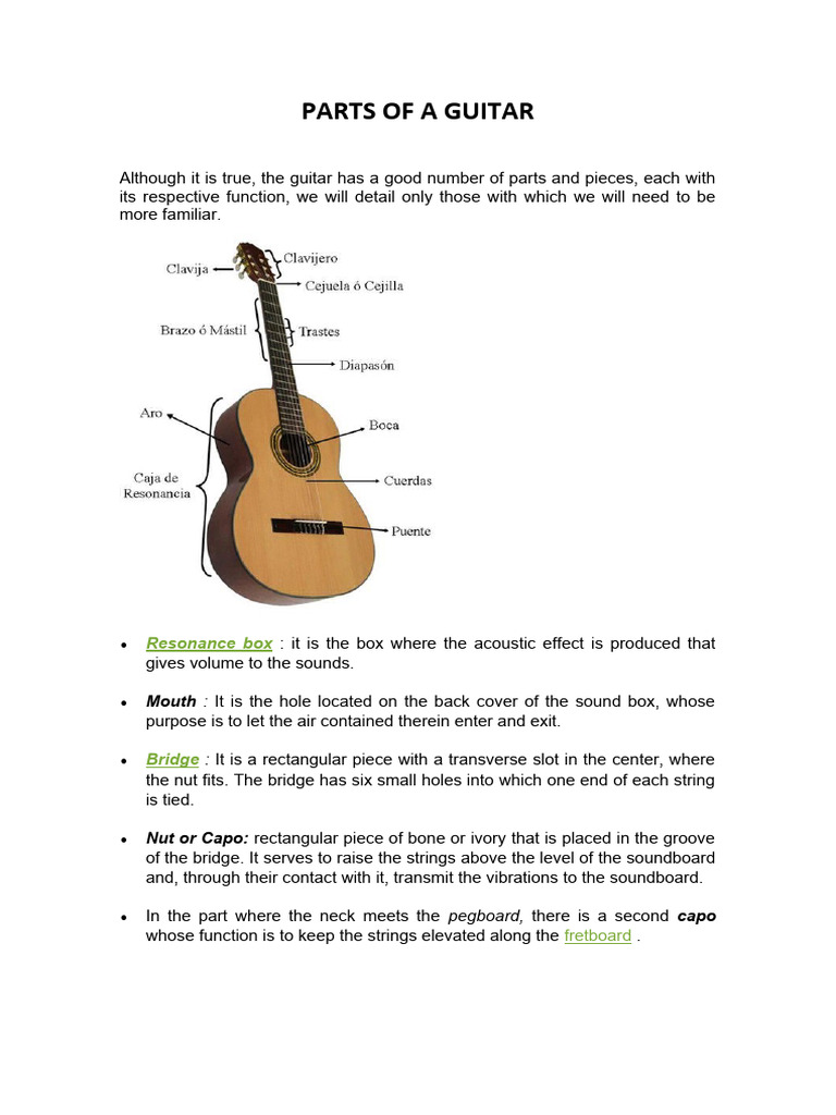 Parts of A Guitar | PDF