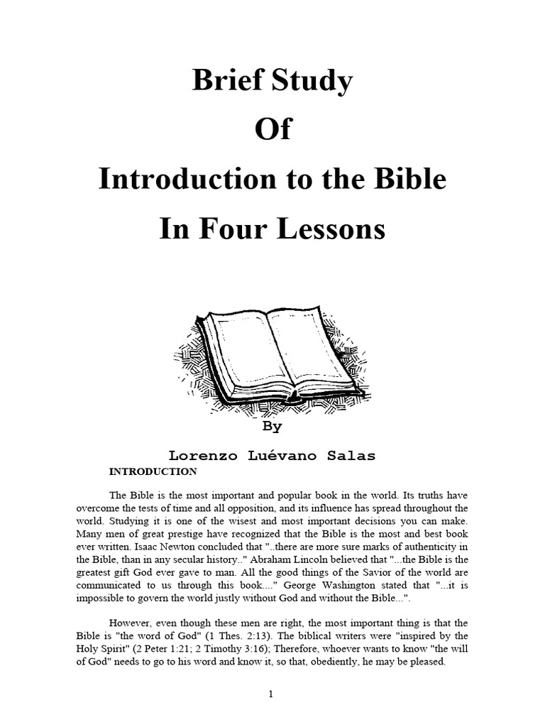 Bible Study: Introduction in Four Lessons | PDF | Paul The Apostle ...